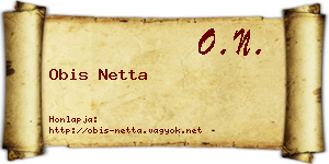 Obis Netta névjegykártya